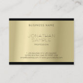 Modischer Glamour Gold Look Beruflich Luxus Visitenkarte (Rückseite)
