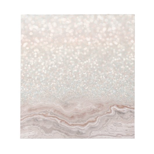 Modischer Glitzer Marmor Schöne Rose Gold Notizblock (Vorderseite)
