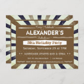 Modischer goldener Schmutz-gestreifte Einladung (Vorne/Hinten)