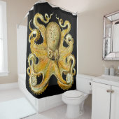 Modischer Goldkraken-Schwarz-Duschvorhang Duschvorhang (Beispiel)