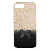 Modischer Goldleopard-Druck-schicke schwarze Case-Mate iPhone Hülle (Rückseite)
