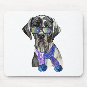 Modischer Great Dane Hipster Mousepad