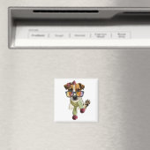 Modischer Jack Russell Terrier Hipster Magnet (In Situ (Geschirrspüler))