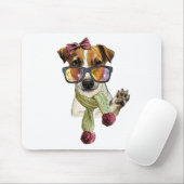 Modischer Jack Russell Terrier Hipster Mousepad (Mit Mouse)