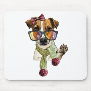 Modischer Jack Russell Terrier Hipster Mousepad