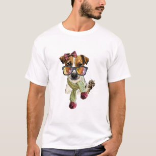 Modischer Jack Russell Terrier Hipster T-Shirt