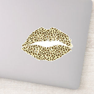 Modischer Leopard-Druck-Kuss - Kontur Aufkleber
