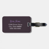 Modischer Leopard-Druck und blaues Band mit Namen Gepäckanhänger (Rückseite horizontal)