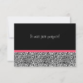 Modischer Leopard-Druck und rosa Band danken Ihnen Dankeskarte (Rückseite)