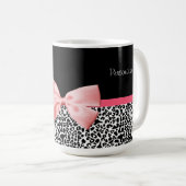 Modischer Leopard-Druck und rosa Band mit Namen Kaffeetasse (VorderseiteRechts)