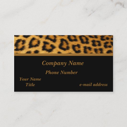 Modischer Leopard-Druck Visitenkarte (Vorderseite)