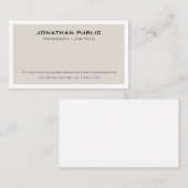 Modischer Minimalistic moderner eleganter beige Visitenkarte (Vorne/Hinten)