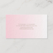 Modischer Minimalistic stilvoller rosa Visitenkarte (Rückseite)