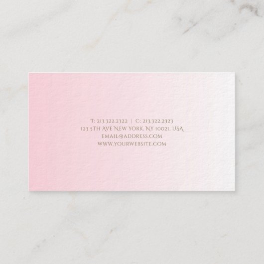 Modischer Minimalistic stilvoller rosa Visitenkarte (Rückseite)