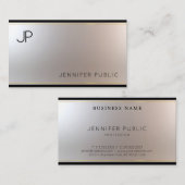 Modischer Monogram Glamour Gold Silver Einzigartig Visitenkarte (Vorne/Hinten)
