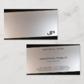 Modischer Monogram Glamour Gold Silver Visitenkarte (Vorne/Hinten)