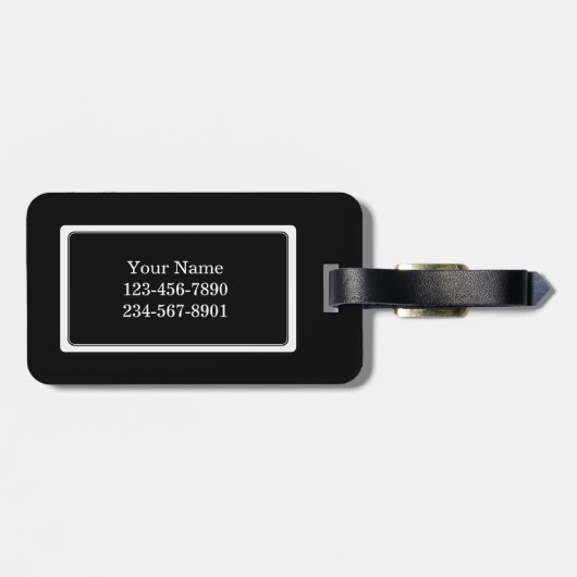 Modischer Monogramm-Volleyball-Gepäckanhänger Gepäckanhänger (Rückseite horizontal)