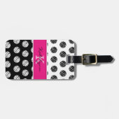 Modischer Monogramm-Volleyball-Gepäckanhänger Gepäckanhänger (Vorderseite horizontal)