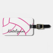 Modischer Monogramm-Volleyball-Gepäckanhänger Gepäckanhänger (Vorderseite horizontal)