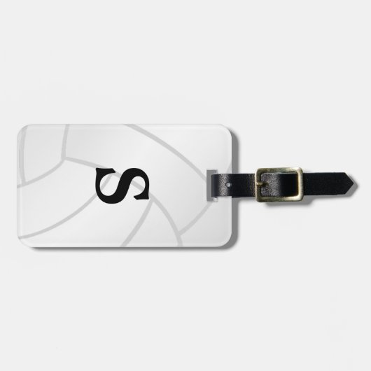 Modischer Monogramm-Volleyball-Gepäckanhänger Gepäckanhänger (Vorderseite horizontal)