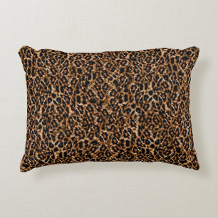 Modischer Pelz-Muster-Leopard-Druck Browns Zierkissen