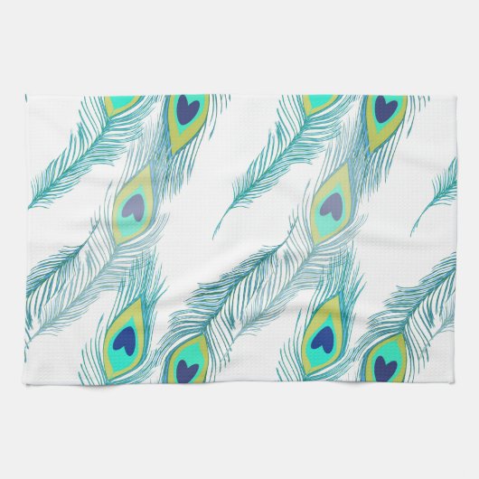 Modischer Pfau-Feder-Muster-Druck Küchentuch (Horizontal)