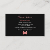 Modischer Pfirsich-Leopard-Druck-Hochzeits-Planer Visitenkarte (Rückseite)