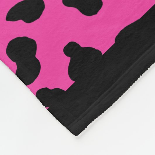 Modischer Pink-Leopard-Tierdruck-Monogramm Fleecedecke (Ecke)