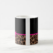 Modischer Pink-und Schwarz-Leopard-Bogen Kaffeetasse (Mittel)
