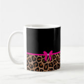 Modischer Pink-und Schwarz-Leopard-Bogen Kaffeetasse (Links)