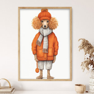 Modischer Pudel-Hund-Druck, Lustige Hund-Dekoratio Poster