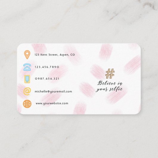 Modischer QR-Code für Selfie Girl Visitenkarte (Rückseite)