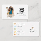 Modischer QR-Code für Selfie Girl Visitenkarte (Vorne/Hinten)