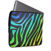 Modischer Regenbogen-und schwarzer Zebra-Tierdruck Laptopschutzhülle (Vorne Rechts)
