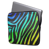Modischer Regenbogen-und schwarzer Zebra-Tierdruck Laptopschutzhülle (Vorderseite Links)