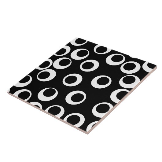 Modischer Retro Schwarzweiss-Entwurf Fliese (Seite)