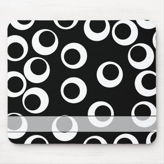 Modischer Retro Schwarzweiss-Entwurf. Gewohnheit Mousepad (Vorne)