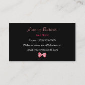 Modischer rosa und schwarzer Zebra-Druck mit Band Visitenkarte (Rückseite)