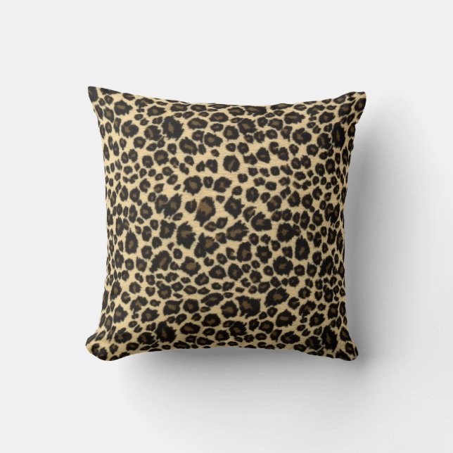 Modischer Safari-Leopard-Druck Kissen (Vorderseite)