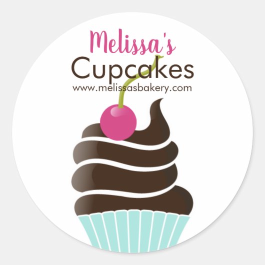 Modischer Schokoladenkirschglas- oder Runder Aufkleber (Vorderseite)