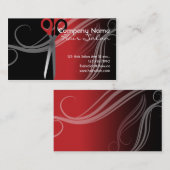 Modischer schwarzer und roter Friseursalon Visitenkarte (Vorne/Hinten)