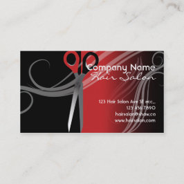 Modischer schwarzer und roter Friseursalon Visitenkarte