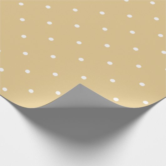 Modischer Senf-gelbe und weiße Tupfen Geschenkpapier (Ecke)