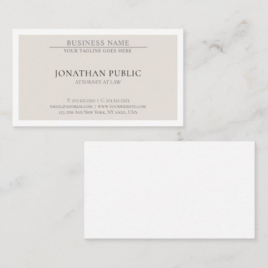 Modischer Visitenkarte (Vorne/Hinten)