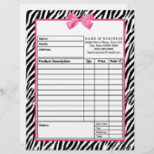 Modischer Zebra-Druck mit schickem rosa Briefkopf (Vorne/Hinten)