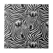 Modischer Zebra-Druck-Schwarzweiss-Muster Fliese (Vorderseite)