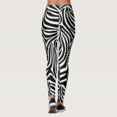 Modischer Zebra-Druck-Schwarzweiss-Muster Leggings (Rückseite)