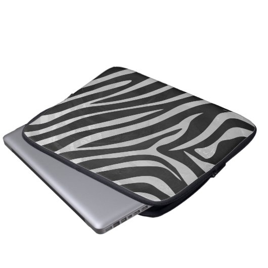 Modischer Zebra-Tierdruck-Muster geschaffen durch Laptopschutzhülle (Vorne Knopf)