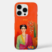 Modisches Abstraktes Orange Frida Kahlo Portrait Case-Mate iPhone Hülle (Rückseite)