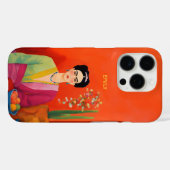 Modisches Abstraktes Orange Frida Kahlo Portrait Case-Mate iPhone Hülle (Rückseite (Horizontal))